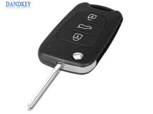 Dandkey Flip Remote Key Shell voor Hyundai I30 IX35 Autosleutels Blanco Case Cover Uncut Blade 3 Knoppen7337007