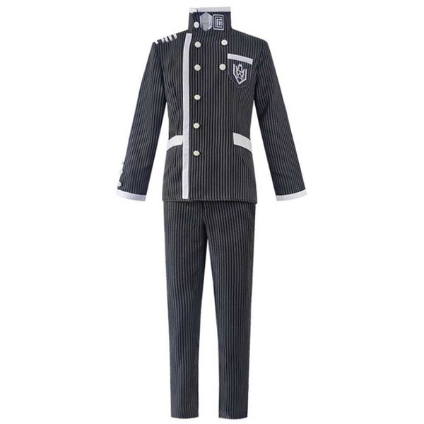 Dangan Ronpa Shuichi Saihara Cosplay Costume Noir Danganronpa V3 Chapeau Top Pantalon Perruque Courte Halloween Robe Uniforme Scolaire Hommes Y0913