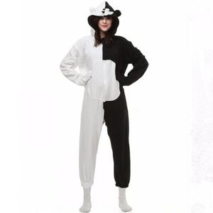 Danganronpa Dangan Ronpa Monokuma Monomi Bear Fleece Onesie Pyjama Kostuum Halloween Carnaval Party Kleding Cartoon Jumpsuit Nachtkleding