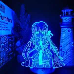 Danganronpa kirigiri kyouko 3d anime lamp illusion LED Couleur changeant de nuit lampara pour Noël cadeau2190