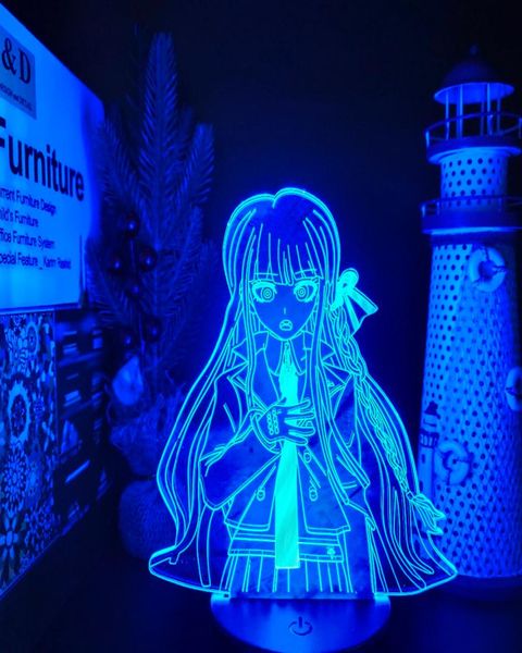 Danganronpa Kirigiri Kyouko lampe 3D Anime Illusion Led veilleuses à couleur changeante Lampara pour cadeau de noël 2450452