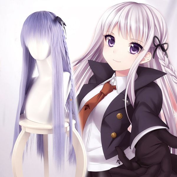 Danganronpa Kirigiri Kyouko peluca Cosplay disfraz Dangan Ronpa mujeres pelo largo pelucas para fiesta de Halloween