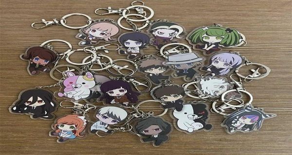 Danganronpa Monokuma Naegi Makoto Kirigiri Kyouko Maizono Monomi Chains clés Twosided Keychain Cosplay Acrylique Pendant Courti Y094353555