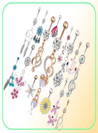 Dangle Belly Ring Botles 20pcs Estilo de mezcla Botón de ombligo Piercing Body Jewelry Barbell6760572