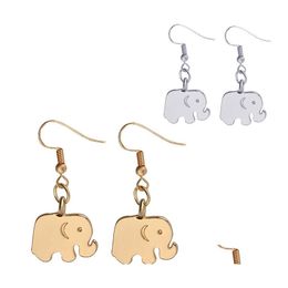 Cuelga la lámpara 19X14Mm aleación elefante pendientes colgantes para mujeres señoras oro Sier gancho de oreja joyería de entrega de moda Otygm