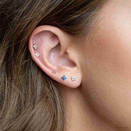 Candelier Dangle 1pc Color de plata coreano Moda Blue Crystal Torning Parring para mujeres Caballeros de la oreja Piercing Jewellry Accesorios 20G