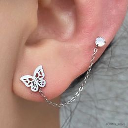 Chandelier enveloppe 1pc en acier chirurgical oreille tragus cartilage perçage zircon chaîne oreille à oreille conque helix lobe étalon bijoux corpore
