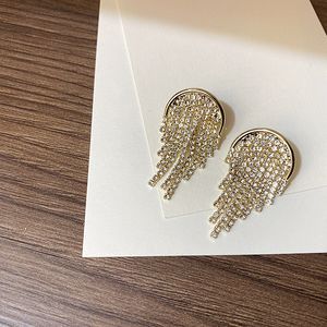 Dangle Kroonluchter 2022 Nieuwe Statement Rhinestone Kwastje Oorbellen voor Vrouwen Koreaanse stijl Shinning Earings Sieraden