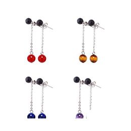 Bengelen kroonluchter 6 mm 8mm 8 mm natuursteen ketting genezing helen oorbellen voor vrouwen meisje sieraden feest club decor mode accessoires dhdvy