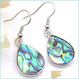 Bengelen kroonluchter 925 sier vergulde waterdrop oorbellen vintage natuurlijke abalone shell druppel voor vrouwen mode sieraden levering 2021 dhsel dhgmo