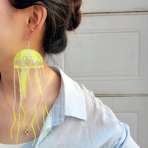 Boucles d'oreilles en Silicone en forme de méduse, lustre suspendu, boucles d'oreilles exagérées faites à la main