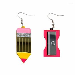 Dangle Lustre Alternative Drôle Personnalité Acrylique Asymétrique Crayon Mignon Aiguiseur Boucles D'oreilles Pour WomenDangle Mill22