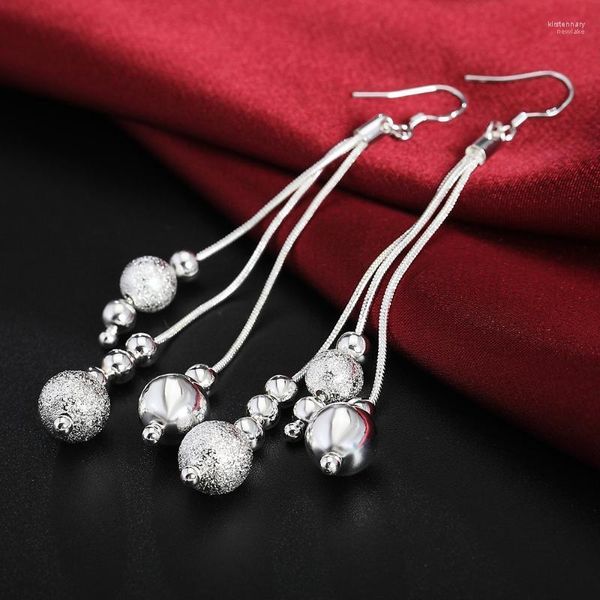 Dangle Lustre Boule Boucles D'oreilles Pour Les Femmes Argent Couleur Mode Punk Longue Boucle D'oreille Suspendue De Luxe Qualité Designer Bijoux Tendance Kirs2