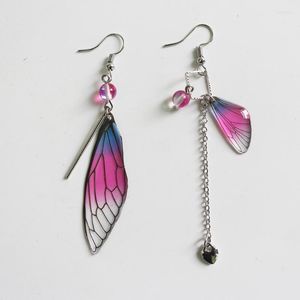 Bengelen kroonluchter mooie sprookjesachtige vlindervleugel oorbel asymmetrische oorbellen mode -accessoires groothandelhoek farl22