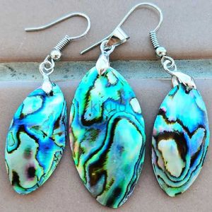 Dangle Kroonluchter Mooie sieraden Nieuw-Zeeland Abalone Shell Art Dangle Earring Hanger Set 24316