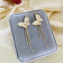 Baumeln Kronleuchter Schöne Opal Schmetterling Quaste Lange Ohrringe Für Frauen Persönlichkeit Neue Schmuck Ohrringe