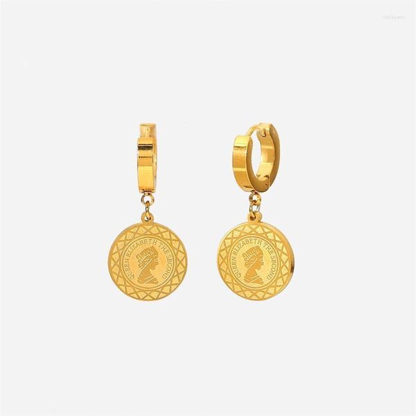 Dangle lustre beauté Avatar pièce d'or pendentif boucles d'oreilles en acier inoxydable 18K plaqué fête vacances bijoux cadeauxDangle Farl22