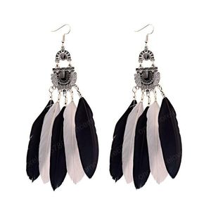 Dangle Lustre Bijoux Femmes Boho Vintage Plume Gland Boucles D'oreilles Pour Pendientes Mujer Style Ethnique Indien Gypsy Bijoux Drop Del Dhiar