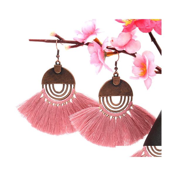 Dangle Lustre Bohème Boucles D'oreilles Pour Femmes Creative Gland Pendentif Boucle D'oreille À La Main Grand Cerceau Oreille Bijoux Accessoires De Mode M5 Dhqui