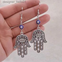 Dangle Lustre Bohème Main de Hamsa Boucles d'oreilles pour la Bonne Chance Grande Main de Fatima Boucles d'oreilles Mauvais Oeil Boucles d'oreilles Moderne Hippie Gothique BohoL231219