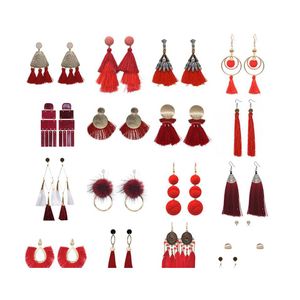 Bengelen kroonluchter Boheemian Tassel oorbellen mode colorf fringe layerd hoepel oorbel voor vrouwen meisjes sieraden accessoires 20 stijlen dh1zk