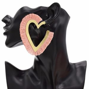 Chandelier Bohemien Bohemian Tassel Boucles d'oreilles pour femmes Mariage Girls à franges Cadeaux de fête de fête Copie de coeur