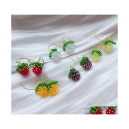 Cuelga los colores del caramelo lindos pendientes de cristal de fruta dulce estilos coreanos entrega de gotas joyería dhtvr