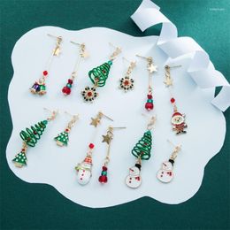 Bengelen kroonluchter kerst oorbellen kristal sneeuwpop sieraden Christma boom oorrang stud haakmas feestcadeau voor vrouwen 2022dangle kirs22