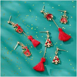 Dangle Lustre Boucles D'oreilles De Noël Ornements De Vacances Ensemble Cadeaux Pour Femmes Filles Thanksgiving Bonhomme De Neige Flocons De Neige Cerf Père Noël Dhuru