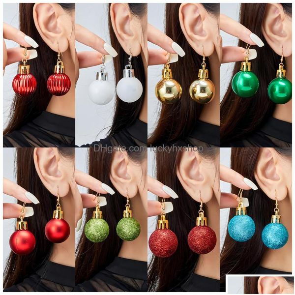 Dangle Lustre Lumière De Noël BB En Forme De Boucles D'oreilles À La Mode Boule Géométrique Colorf Crochet D'oreille Pour Les Femmes Drop Livraison Bijoux Dhe07