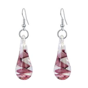 Dangle Lustre Colorf Murano Murano Verre Boucles D'oreilles En Acier Inoxydable Fleur Spirale À L'intérieur Pendentif Goutte Boucle D'oreille Livraison De Bijoux Dhuqo