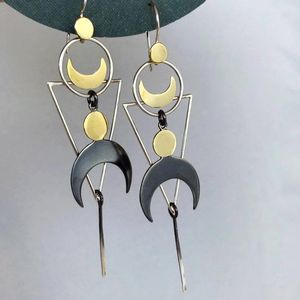 Dangle Lustre Creative Mode Géométrie Golden Moon Pendentif Boucles D'oreilles Pour Les Femmes Bohème Charme Bijoux Fête Femme GiftDangle Cha