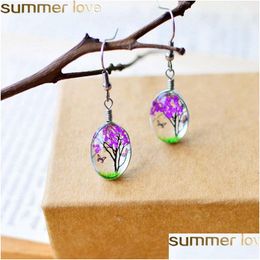 Dangle Lustre Créatif Fleurs Séchées Fraîches Boucles D'oreilles À La Main Romantique 5 Couleurs Boucle D'oreille Prévenir L'allergie Papillon Goutte D'oreille Pour Dhqy8