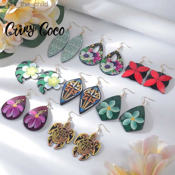 Cuelga la lámpara Cring Coco Nuevo en pendientes Pendientes de acrílico hawaianos Pendientes de tortuga de moda de Nueva Zelanda para mujer Pendientes colgantes Joyería para mujerC24326