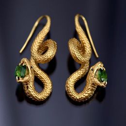 Dangle Kroonluchter Crystal Snake Stud Oorbellen Gouden Mode Voor Vrouwen Zirconia Trendy Sieraden Geschenken 230616