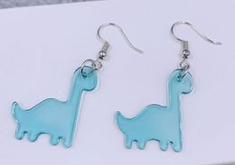 Cuelga la lámpara Lindo Colorf Dinosaurio Acrílico Pendientes Cuelga Para Mujeres Niñas Animal Encantador Pendiente Largo Gota Joyería Del Partido Delive Dheyz