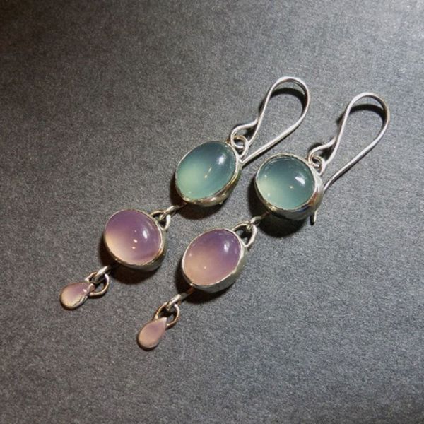 Dangle Lustre Délicat Naturel Pierre De Lune Boucles D'oreilles Charmes Bijoux Ovale Rose Bleu Pierre Boucles D'oreilles De Mariage Cadeau De Fiançailles Pour Les Femmes 230808