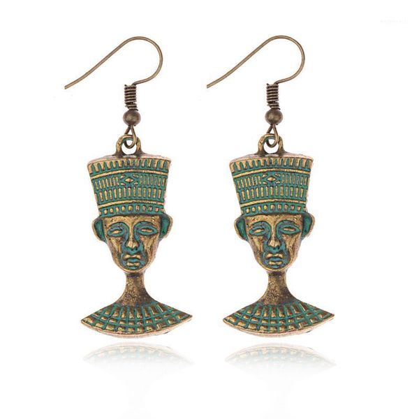 Dangle Lustre DOUVEI Femmes Antique Pharaon Égyptien Boucles D'oreilles Mode Bijoux Tribu Verdigris Orecchini Etnici Dames HQE84