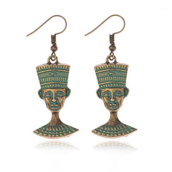 Pendientes colgantes de araña DOUVEI para mujer, pendientes de gota de faraón egipcio antiguo, joyería de moda, Tribe Verdigris Orecchini Etnici Ladies HQE84