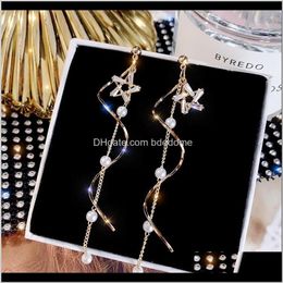 Dangle Lustre Drop Livraison 2021 925 Sier Aiguille Mode Perle Gland Dames Boucles D'oreilles Européennes Et Américaines 20 Styles Aessories Bijoux