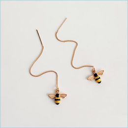 Bengelen kroonluchter druppel oliekristallen gele bijenwassen bengelen oorbellen voor vrouwen 6 cm lange ketting schattige email dier juwelier bdehome dhcxl