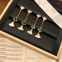 Bengelen kroonluchter oorbel drie bloemen lange hanger oorbellen sieraden zilveren post vrouwen hoog kerstfeestje cadeau11 abgq