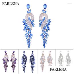 Boucles d'oreilles en lustre en peluche bijoux de luxe feuille cristalline grande goutte pour femmes bijoux de fête accessoire livraison otn58