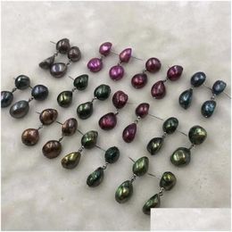 Boucles d'oreilles lustre pendantes Eleispl, Lots de 11 paires de perles d'eau douce mélangées baroques de 12Mm, livraison directe de bijoux Dh2Gs