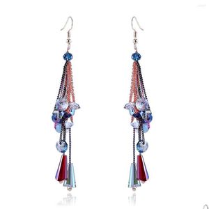 Dangle Kroonluchter Oorbellen Est Kristal Voor Dames Meisjes Verguld Oorhaak Statement Handgemaakte Kralen Trendy Kwasten 3359 Drop Deli Dhc1H