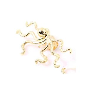 Bengelen kroonluchter oorbellen voor vrouw meisje sieraden 1 st Retro octopus stud ear wrap cuff clip buckle earring punk druppel levering dhtbl