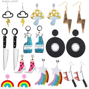 Boucles d'oreilles en lustre en peluche pour femmes en acrylique Cosplay Jewelry punk accrocheur pour fête