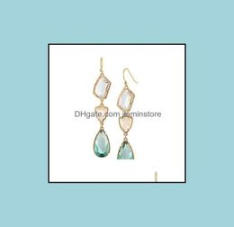 Boucles d'oreilles en lustre en peluche bijoux de couleur or semi-anipeuse Style Crystal Drop Bohemia Style Long for Women Wlkar1546756