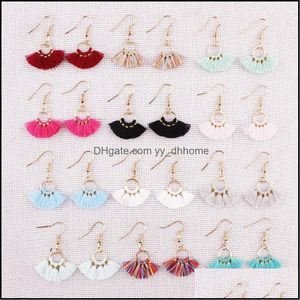 Dangle Lustre Boucles D'oreilles Bijoux À La Mode Mini Été Lumineux Gland Pour Les Femmes Plaqué Or Cercle Petit Coton Glands Crochet Accessoires Dro