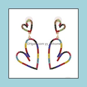 Bengelen kroonluchter oorbellen sieraden dames bohemian love heart long vintage kristal hanger drop levering 2021 9balt